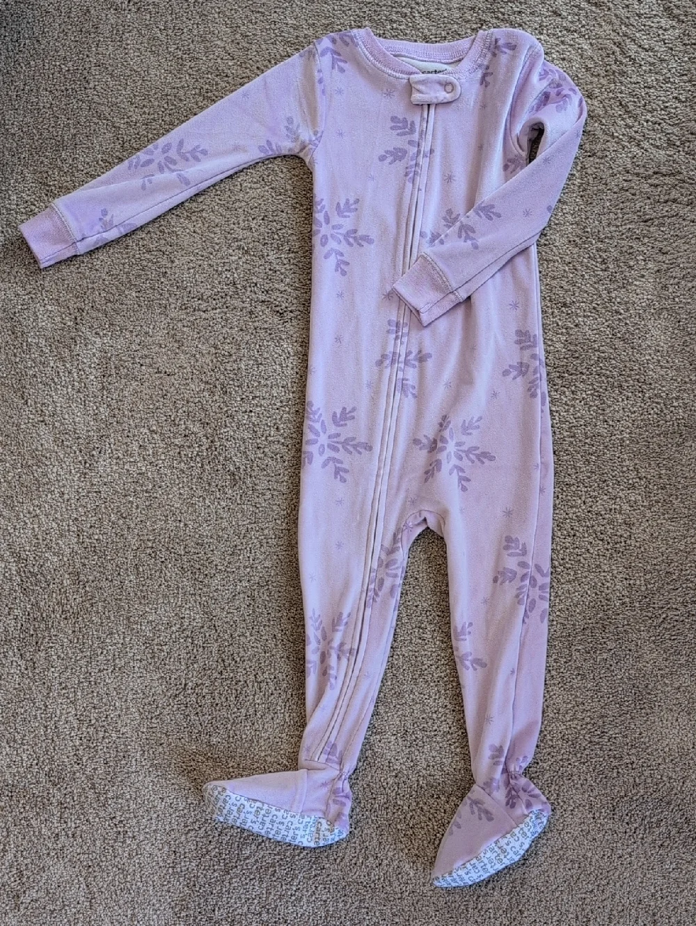 2t Girls Footie Zip Fleece Jammies Bundle (6 Pieces)